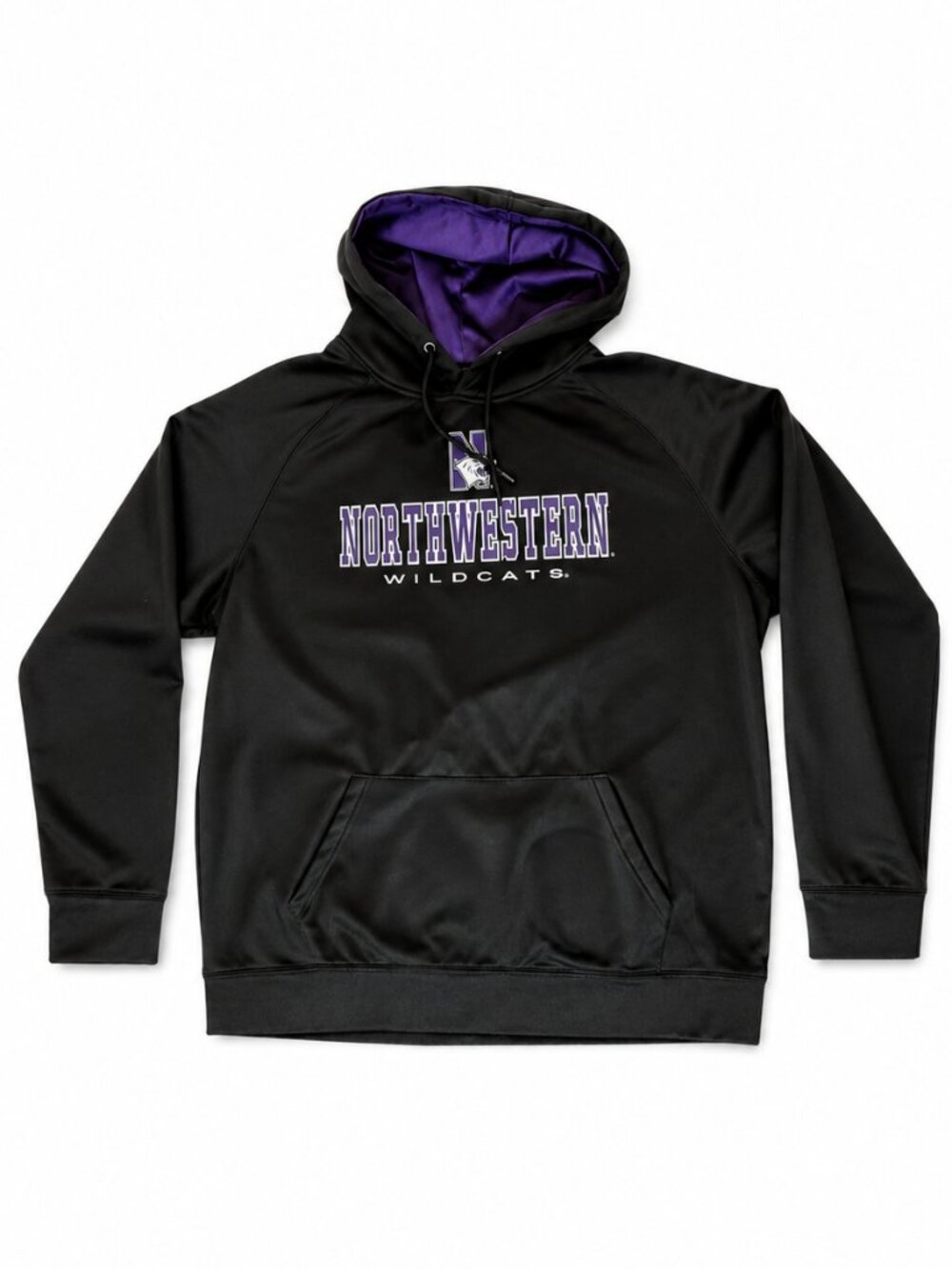 Northwestern Wildcats Performance Hoodie – Men’s XL Black/Purple Colosseum EUC